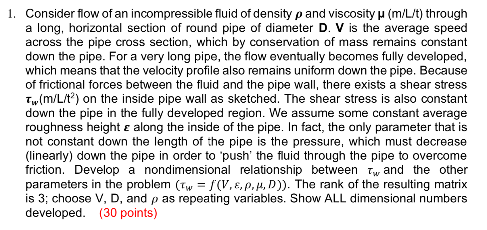Solved 1. Consider flow of an incompressible fluid of | Chegg.com