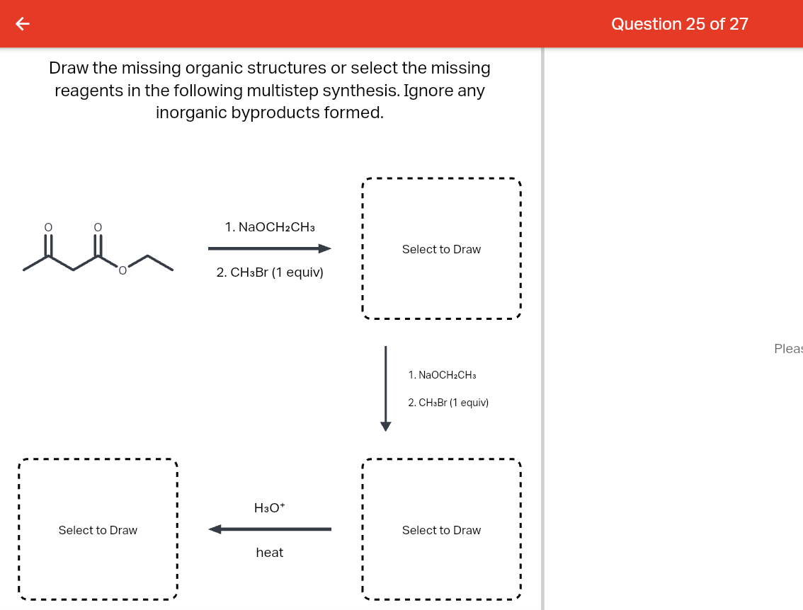 Solved K Draw the missing organic structures or select the