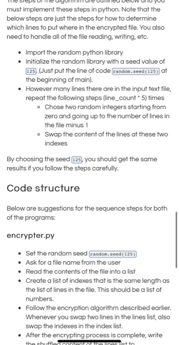 Solved Encrypter The first program you will write shall be | Chegg.com