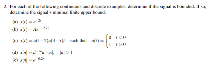 Solved 2. For Each Of The Following Continuous And Discrete | Chegg.com