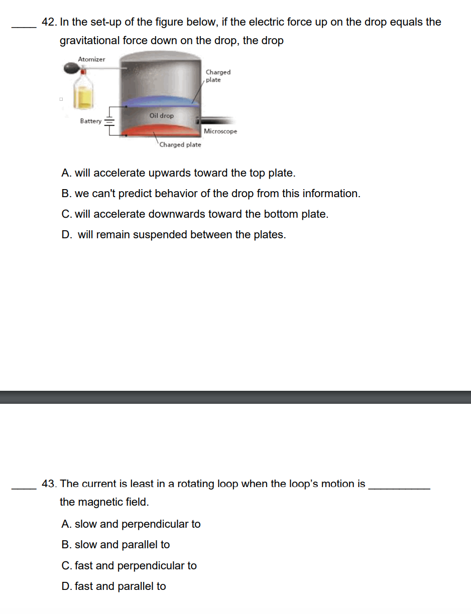 Solved 42. In the set-up of the figure below, if the