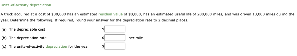 Solved Units-of-activity depreciation A truck acquired at a | Chegg.com