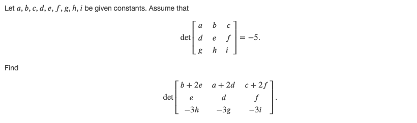 Solved Let A, B, C, D, E, F, G, H, I Be Given Constants. | Chegg.com