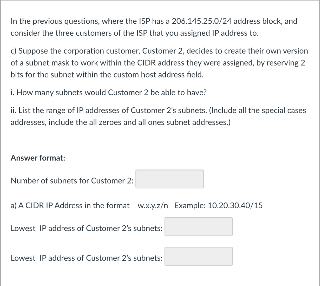 Solved In the previous questions, where the ISP has a | Chegg.com