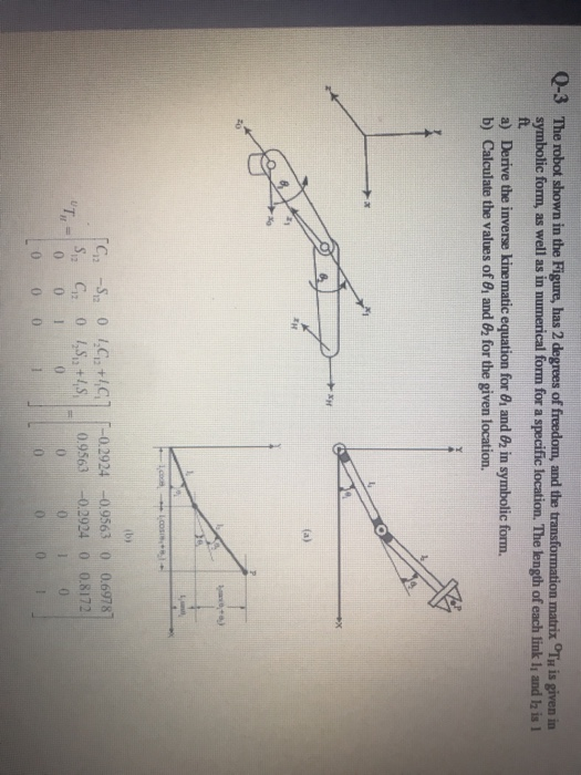 Solved Q-3 The robot shown in the Figure, has 2 degrees of | Chegg.com