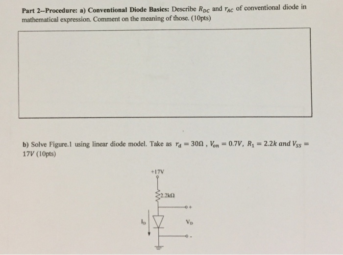 Solved Part 2Procedure a) Conventional Diode Basics