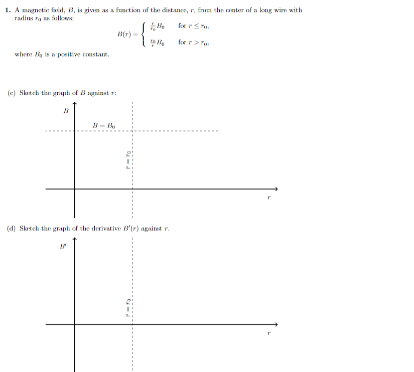 Solved 1. A magnetic field, B, is given as a function of the | Chegg.com