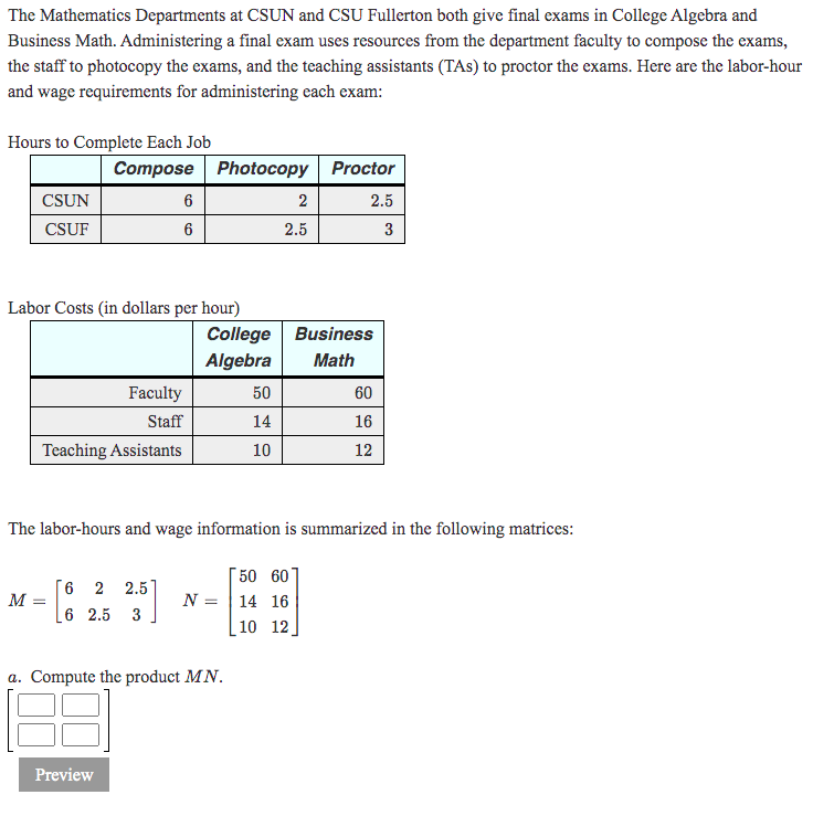 Solved The Mathematics Departments at CSUN and CSU Fullerton | Chegg.com