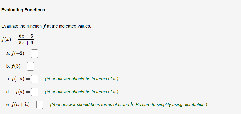 Solved Evaluate the function f at the indicated values. | Chegg.com
