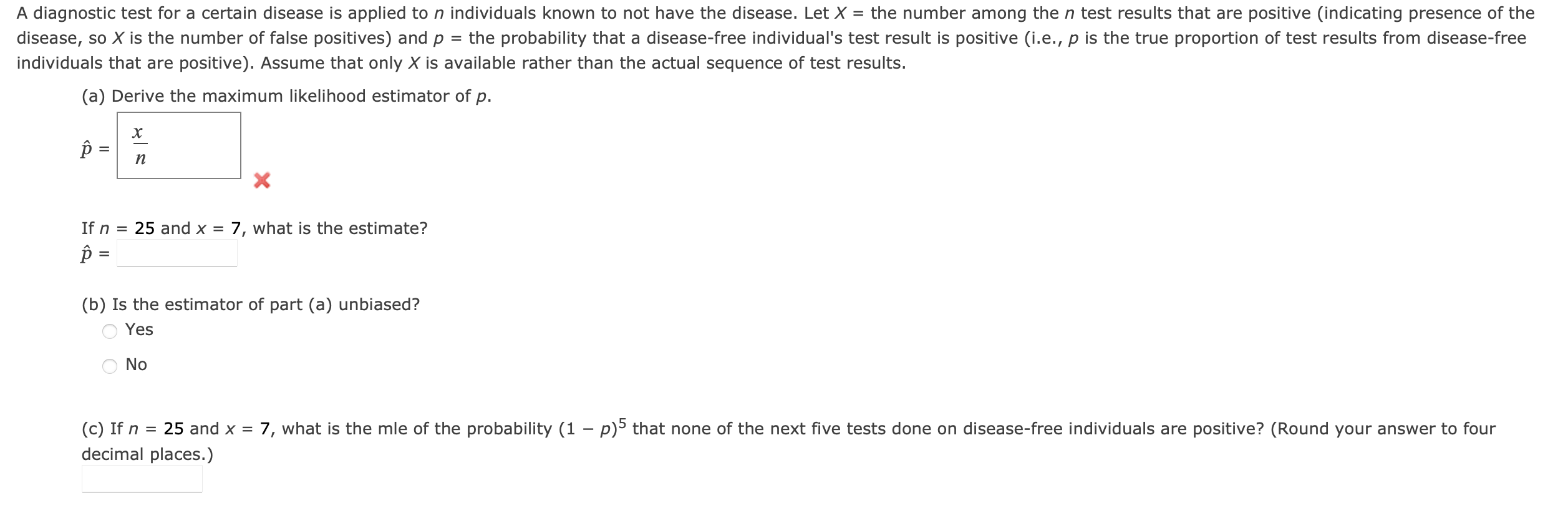 Solved Diagnostic Test For A Certain Disease Is Applied To N | Chegg.com