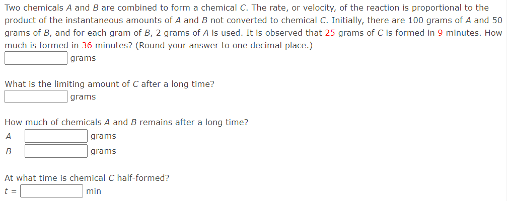 Solved Two Chemicals A And B Are Combined To Form A Chemical | Chegg.com