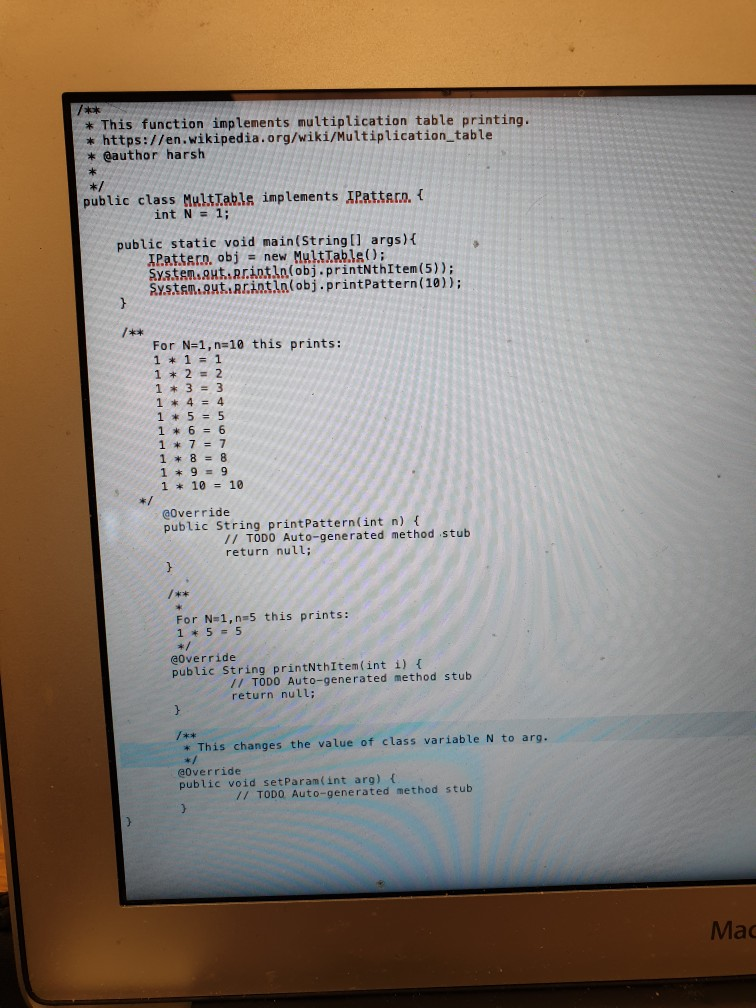 Solved Problem 3: Multiplication Table (10 points) Develop | Chegg.com