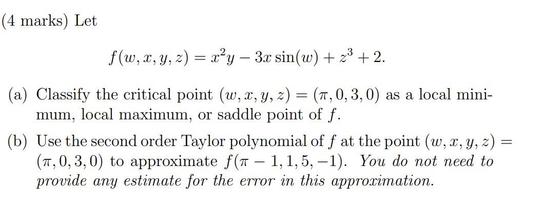 4 Marks Suppose We Are Given Differentiable Func Chegg Com