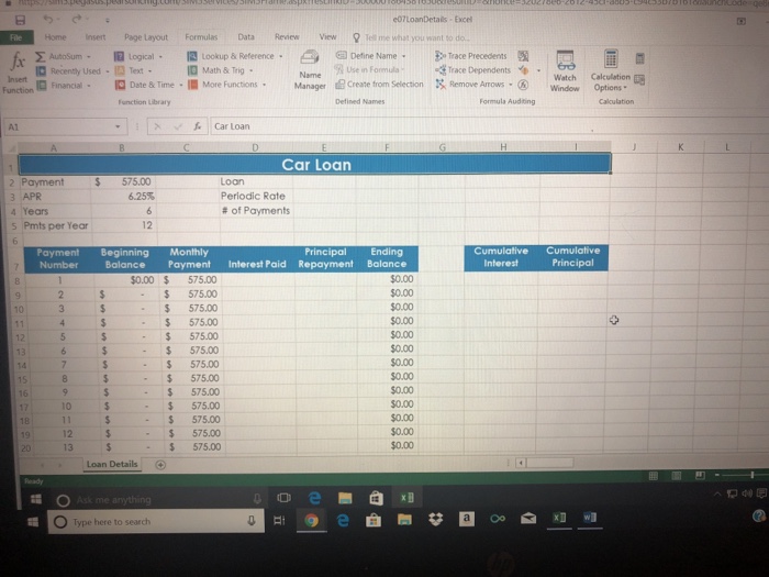 Solved Calculate The Periodic Interest Rate In Cell Chegg