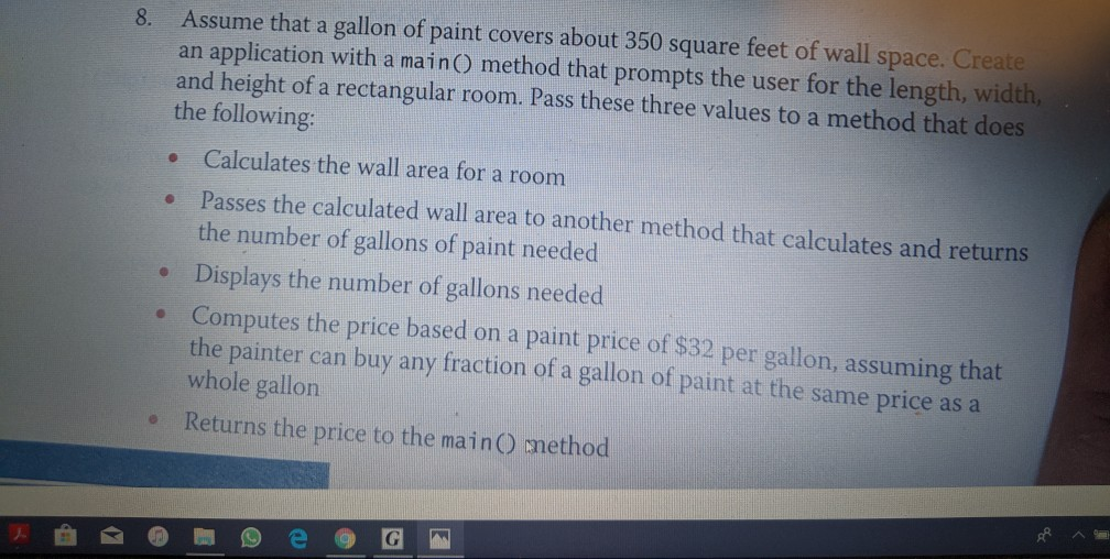 (Solved) S Java Program Assume Gallon Paint Cover 350 Square Feet