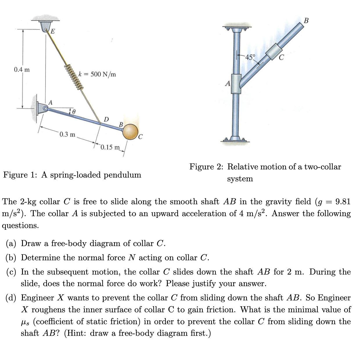 Solved Figure 2: Relative motion of a two-collar Figure 1: A | Chegg.com