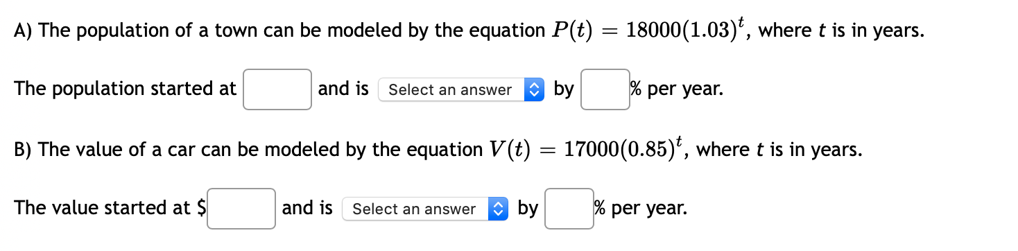 Solved A) The population of a town can be modeled by the | Chegg.com