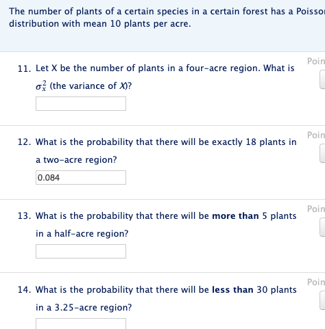 Solved The number of plants of a certain species in a | Chegg.com