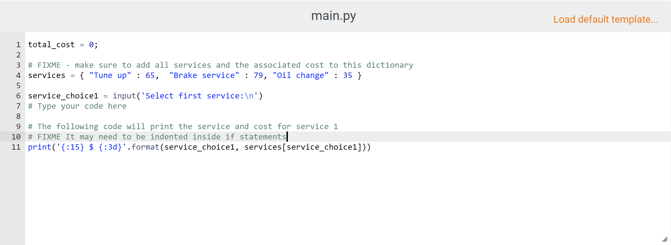 Solved 4.17 LAB: Program: Automobile service invoice | Chegg.com