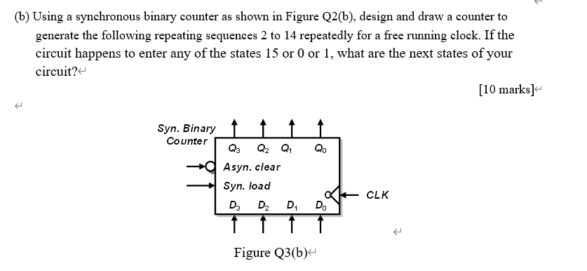 Solved (b) Using a synchronous binary counter as shown in | Chegg.com