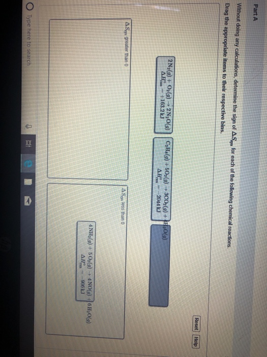 Solved Part A for each of the following chemical reactions | Chegg.com