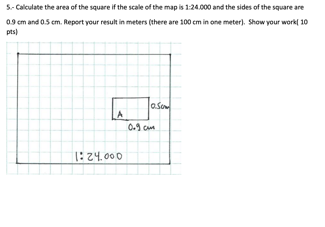 20.- Calculate the area of the square if the scale of  Chegg.com