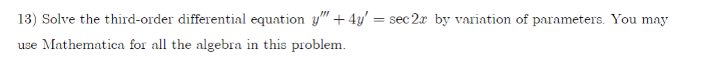 13) Solve the third-order differential equation | Chegg.com