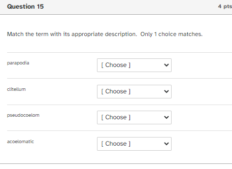 Solved Question 15 4 pts Match the term with its appropriate | Chegg.com