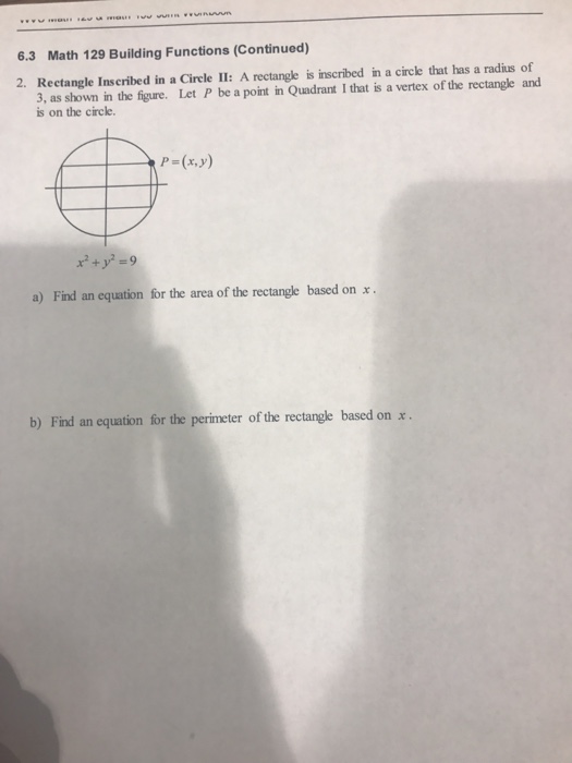 properties of rectangle inscribed in a circle