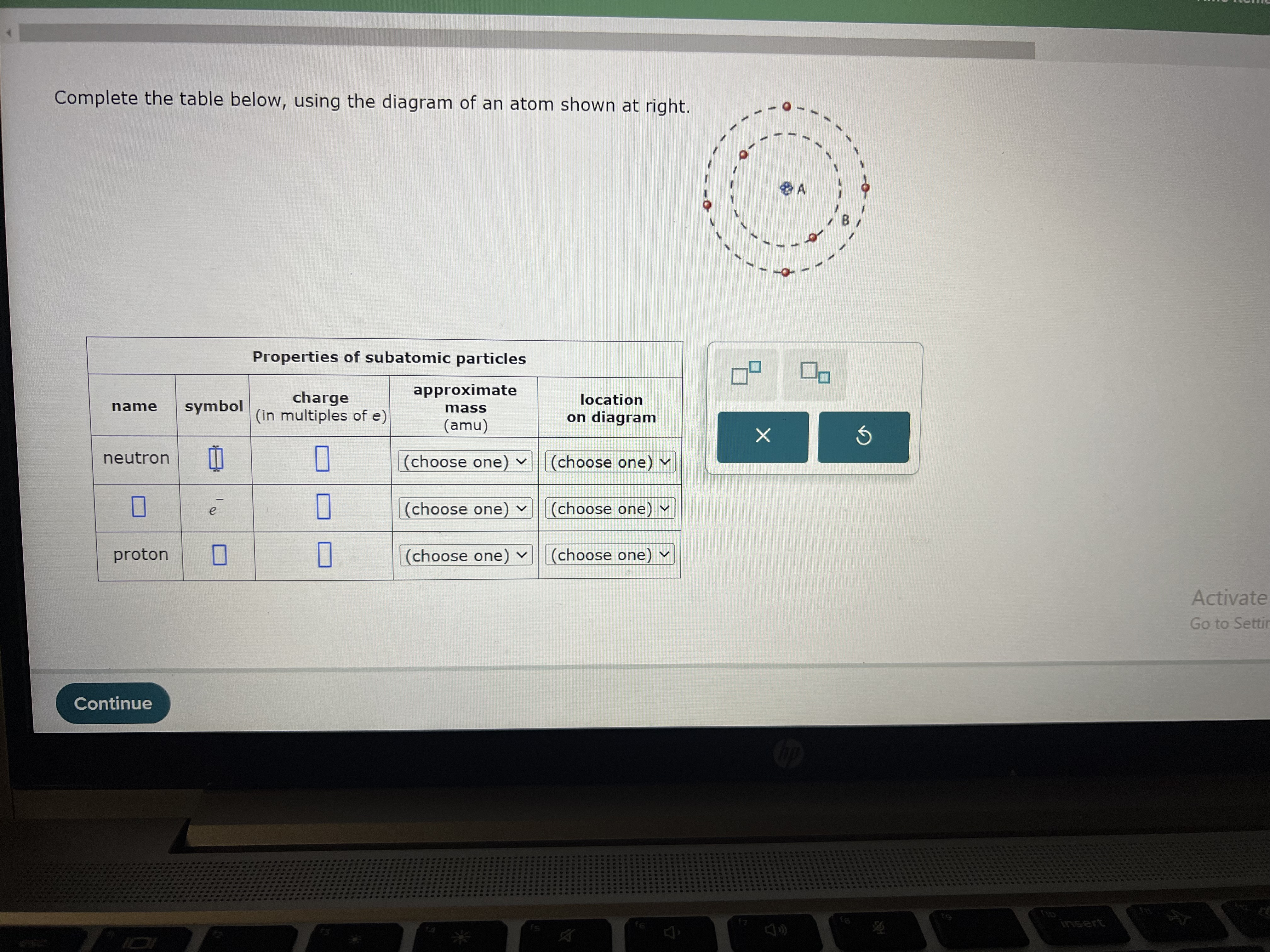 Solved Complete the table below, using the diagram of an