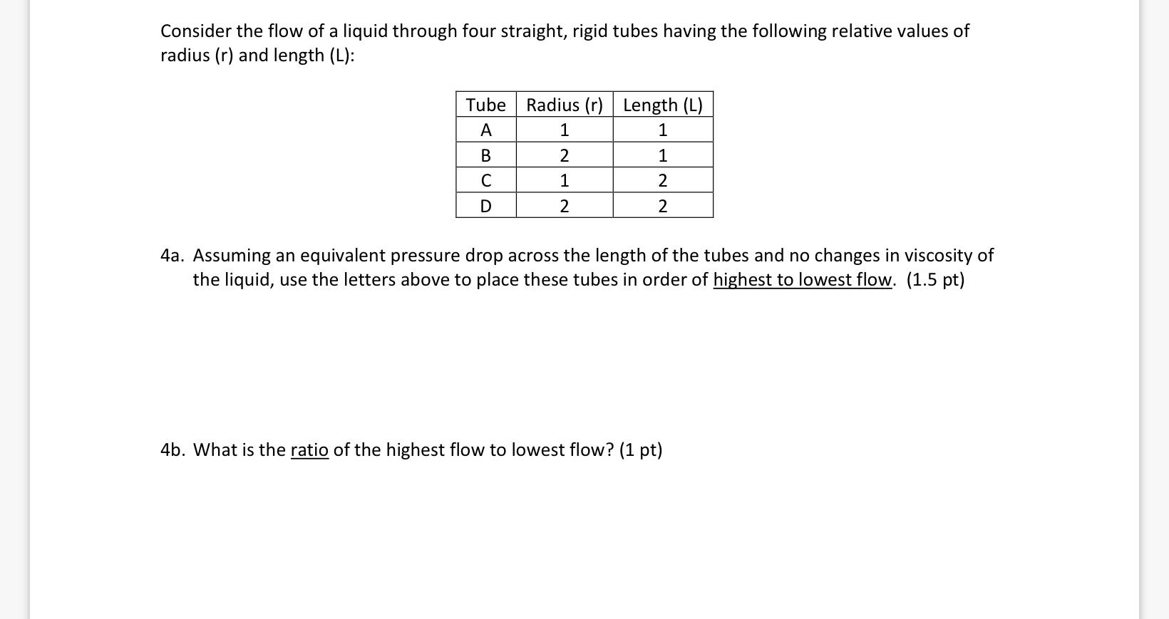 Solved Consider the flow of a liquid through four straight, | Chegg.com
