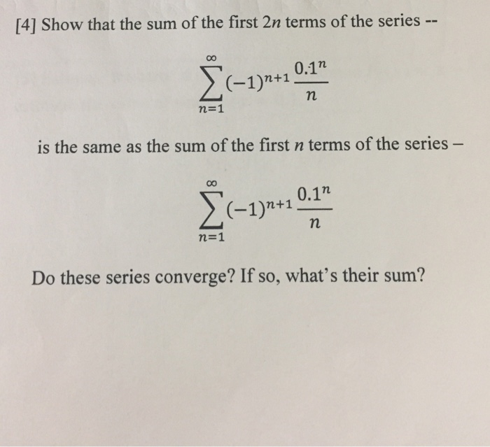 the sum of the first n terms is