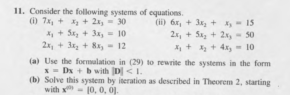 Solved 11. Consider the following systems of equations. (i) | Chegg.com