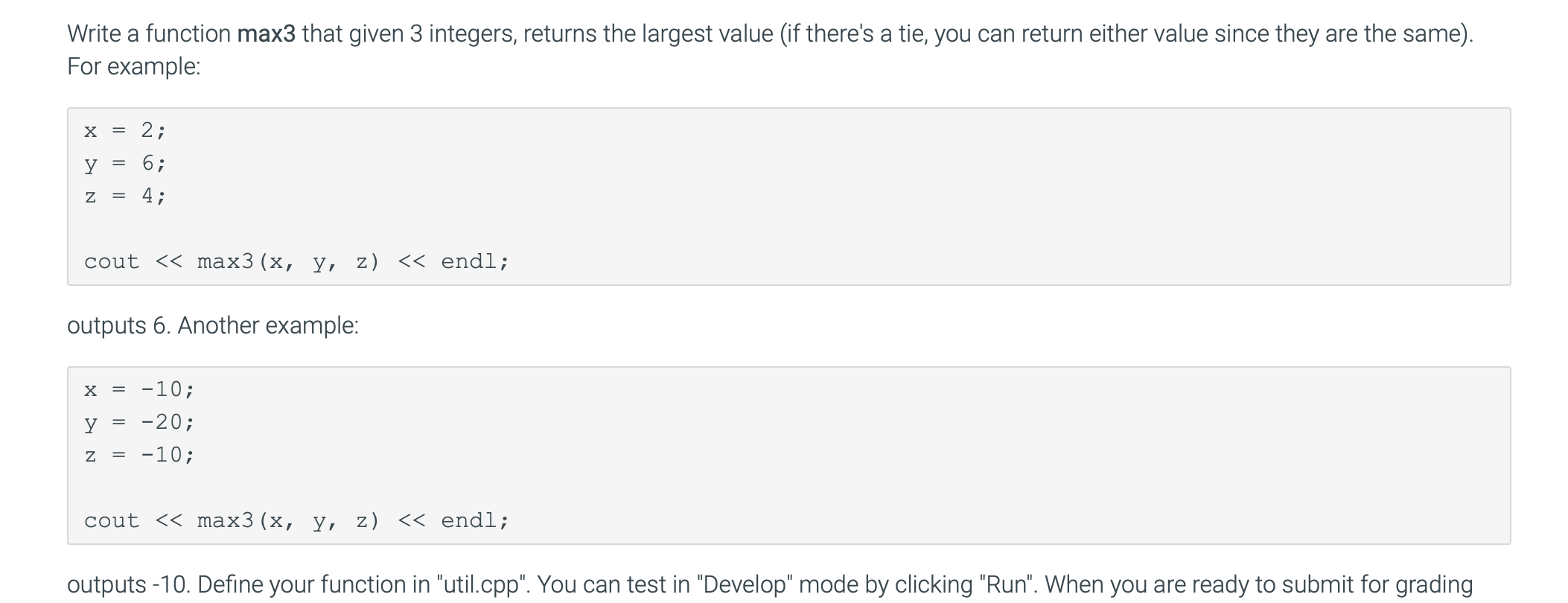 Solved Write a function max3 that given 3 integers, returns | Chegg.com