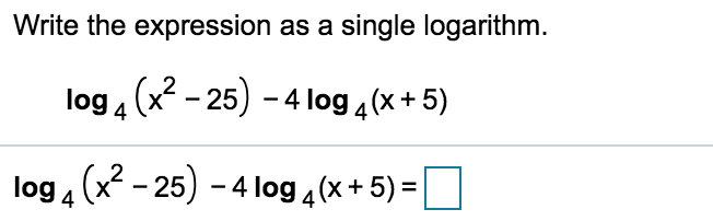 Solved Write the expression as a single logarithm 1og4 | Chegg.com