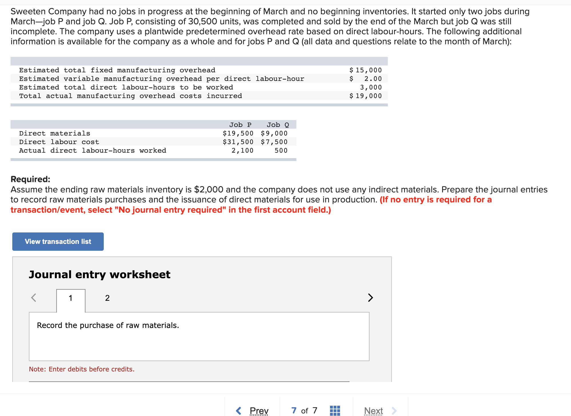 Solved Required Assume the ending raw materials inventory
