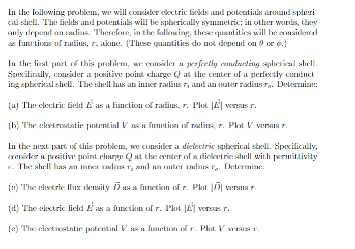 Solved In the following problem, we will consider electric | Chegg.com