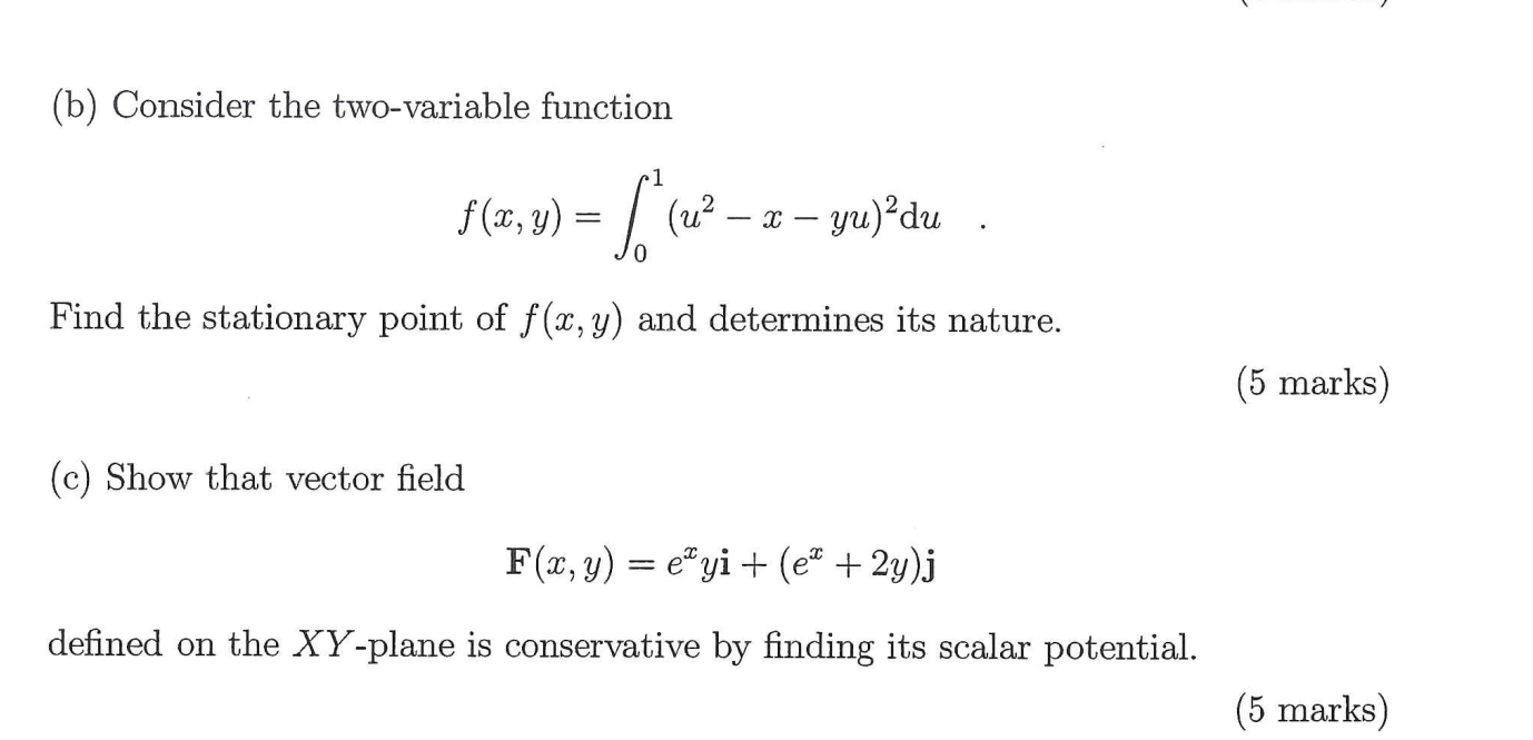 Solved (b) Consider the two-variable function 1 f (, y) = y) | Chegg.com