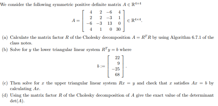 We Consider The Following Symmetric Positive Definite 0799