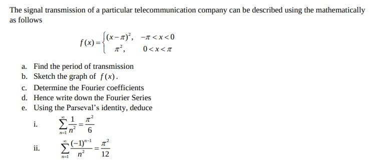 Solved The signal transmission of a particular | Chegg.com