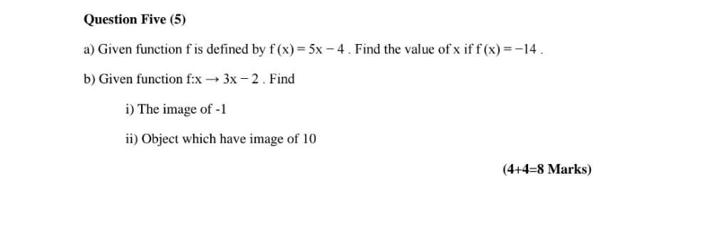 Solved Question Five (5) a) Given function f is defined by | Chegg.com