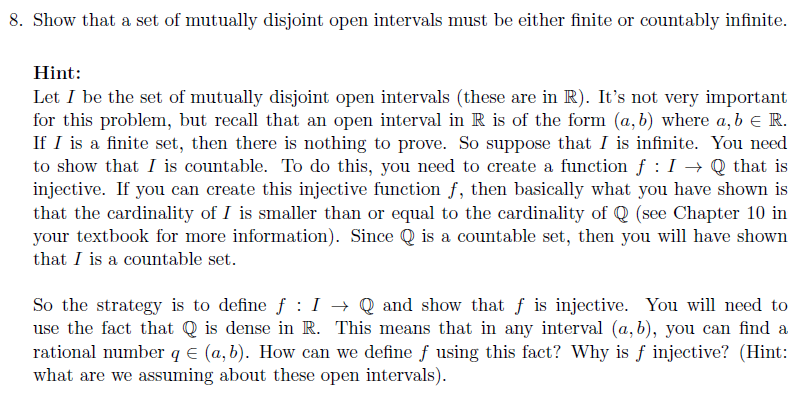 Solved 8. Show that a set of mutually disjoint open | Chegg.com