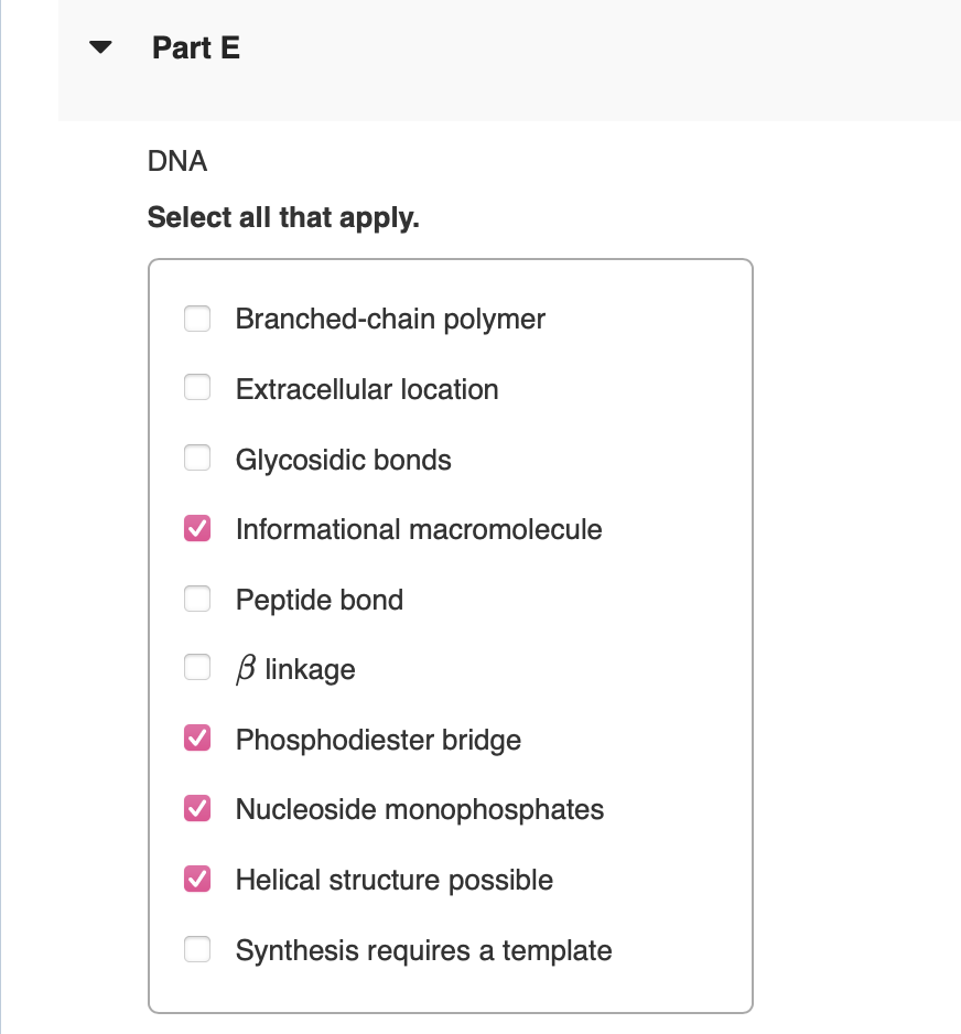 Solved Part B Messenger RNA Select all that apply. | Chegg.com