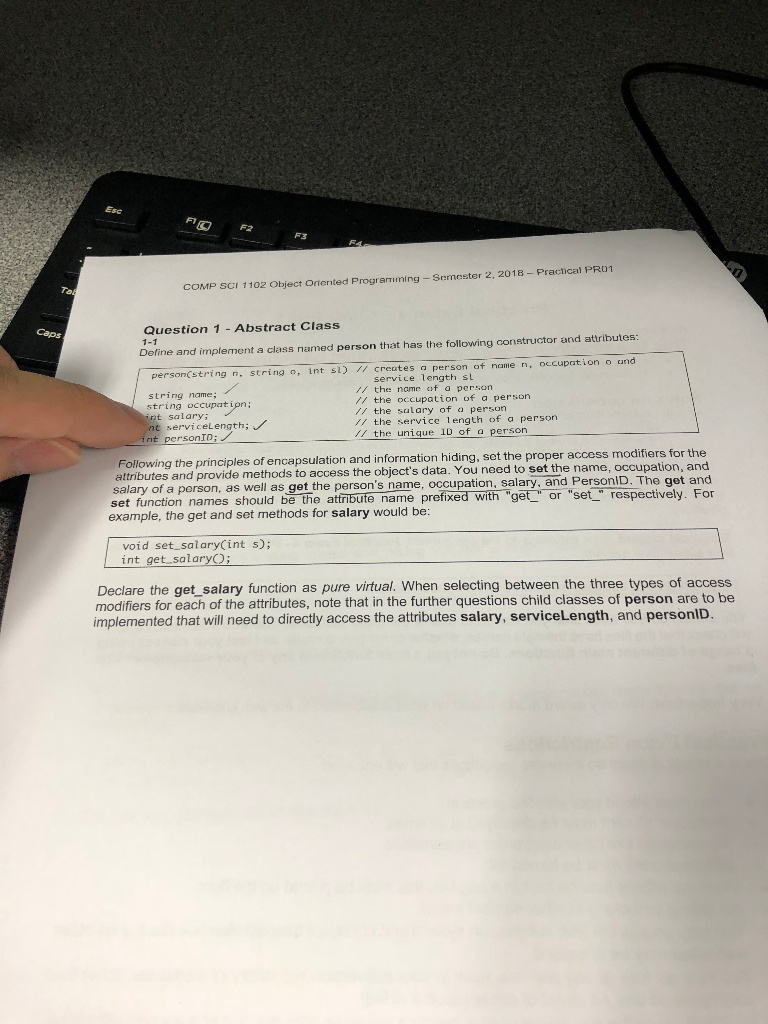 Solved Esc COMP SCI 1102 Object Oriented Programming | Chegg.com