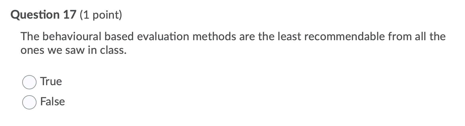 Solved Question 17 (1 Point) The Behavioural Based | Chegg.com