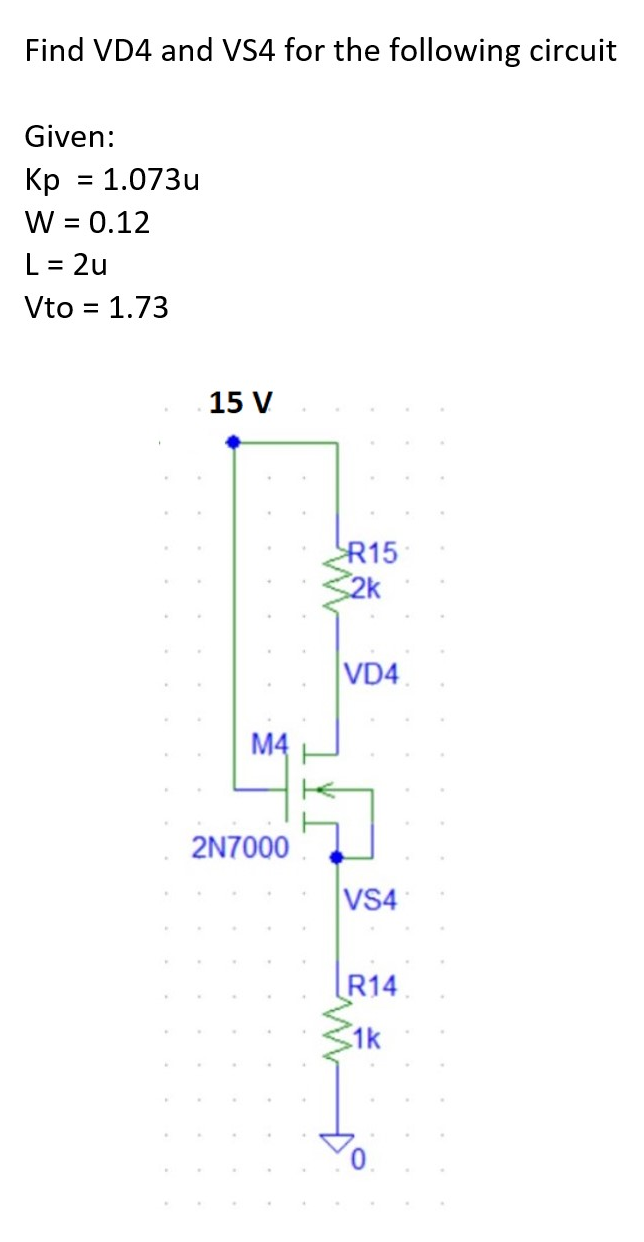 Solved Find VD4 and VS4 for the following circuit Given: Kp | Chegg.com