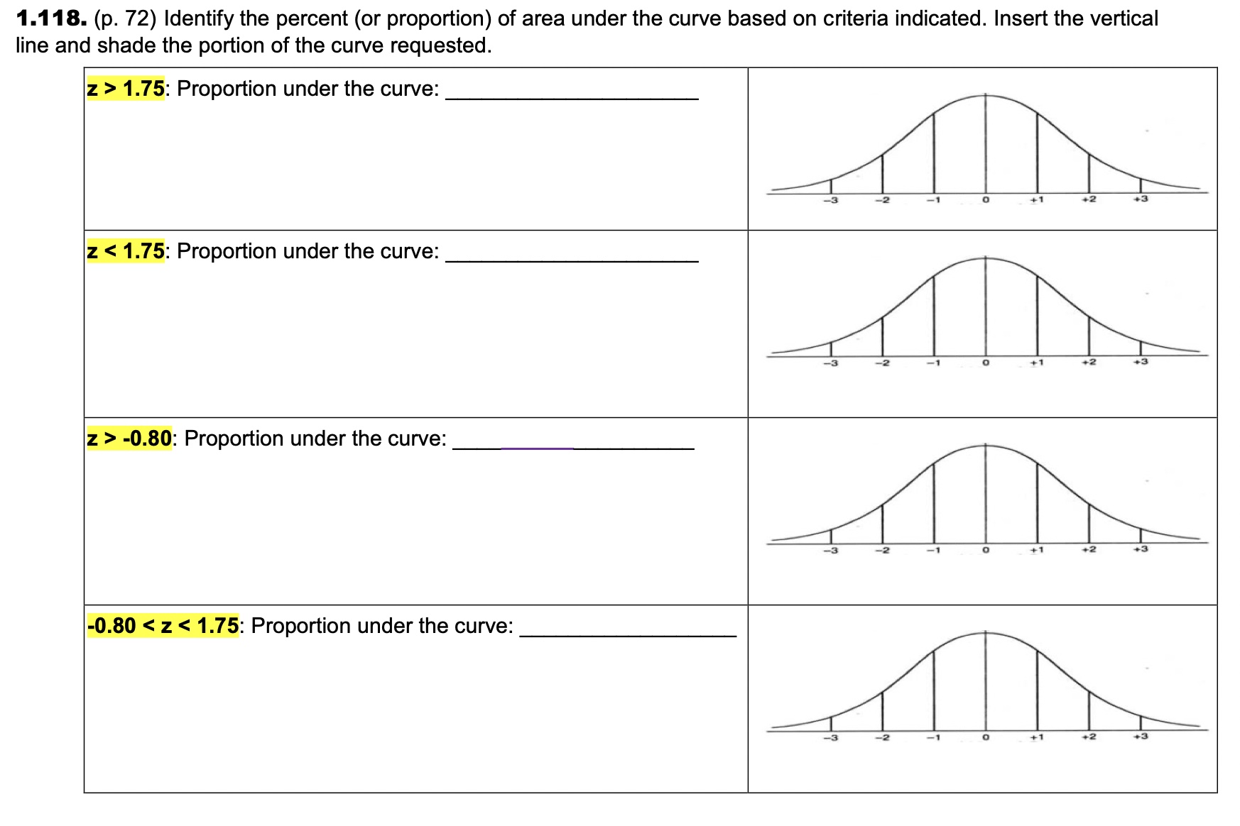 Solved 1.118. (p. 72) Identify the percent (or proportion) | Chegg.com