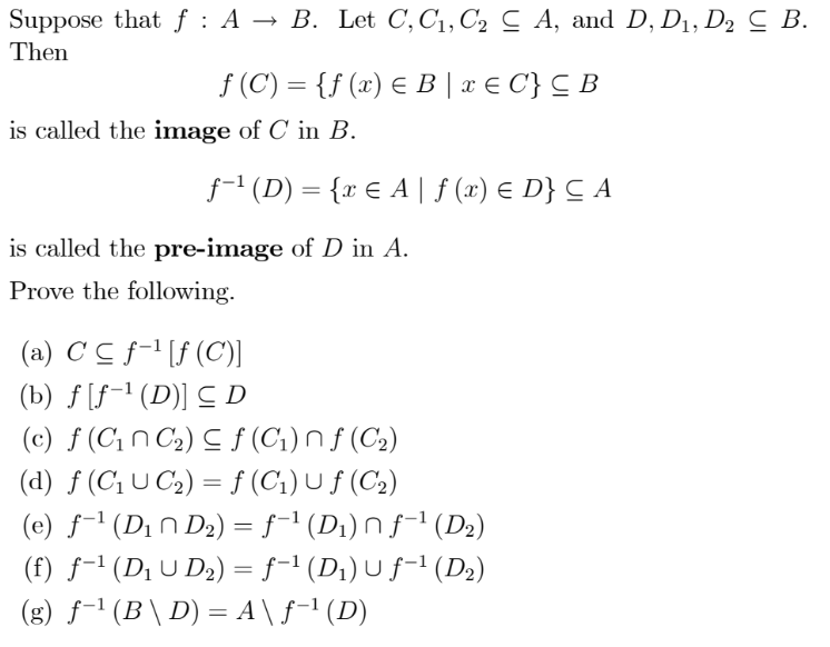 Solved Suppose That ƒ A B Let C C1 C2 C A And D Chegg Com