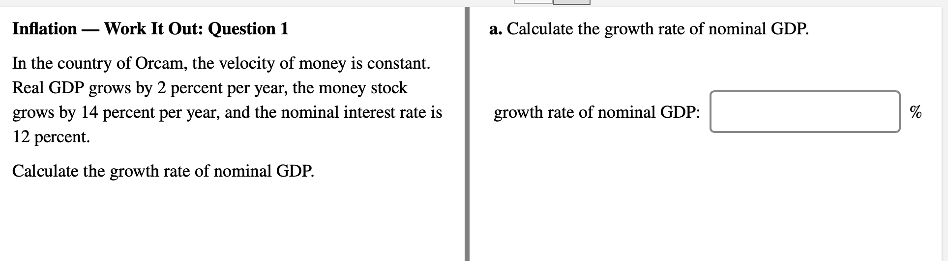 Solved Inflation Work It Out: Question 1 a. Calculate the | Chegg.com