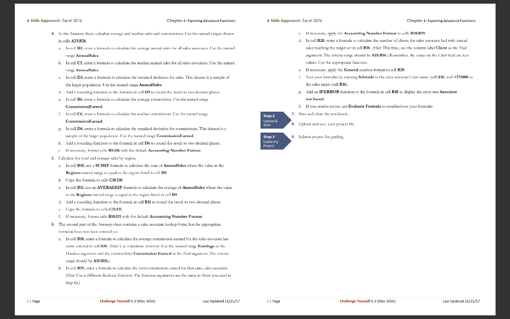 A Skills Approach Excel 2016 Chapter 6 Exploring Chegg 